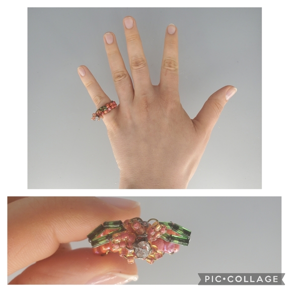 Rose Flower Beaded Ring - Picture 1 of 9